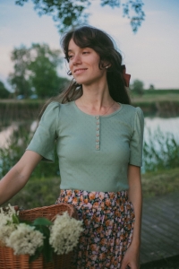 Bluzeczka Sara dzianina bawełniana szałwia