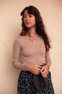 Bluzeczka Aniela dzianina bawełniana cappuccino