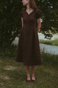 Rebeka len czekoladowy brąz