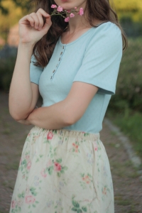 Bluzeczka Sara dzianina bawełniana błękit